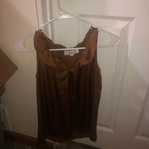 loft brand soft brownish gold self tie tank top